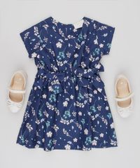 Vestido-Infantil-Estampado-Floral-com-Lacos-Manga-Curta-Azul-Marinho-9550586-Azul_Marinho_3