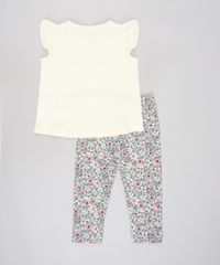 Conjunto-Infantil-de-Blusa-Panda-Sem-Manga-Amarela---Calca-Legging-Estampada-Floral-Off-White-9579055-Off_White_2