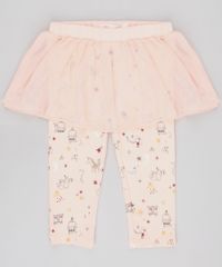 Calca-Legging-Infantil-Estampada-Unicornios-com-Tule-Laranja-Claro-9450990-Laranja_Claro_1