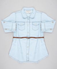 Vestido-Chemise-Jeans-Infantil-com-Bolsos-Manga-Longa-e-Cinto--Azul-Claro-9418160-Azul_Claro_1