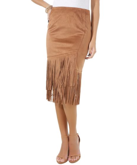 Saia-em-Suede-com-Franjas-Caramelo-8467879-Caramelo_1