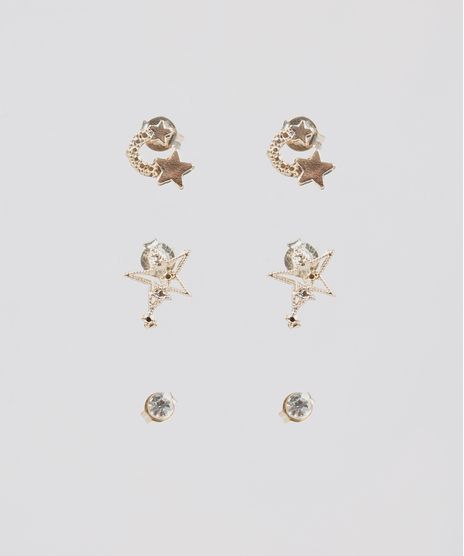 Kit-de-3-Brincos-Femininos-Folheados-Dourado-9544836-Dourado_1