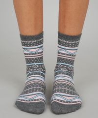 Meia-Feminina-Cano-Alto-Estampada-Etnica-Cinza-Mescla-Escuro-9601284-Cinza_Mescla_Escuro_4