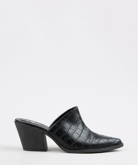 Mule-Feminino-Mindset-Bico-Fino-Croco-com-Salto-Preto-9645694-Preto_1