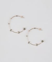 Brinco-Feminino-de-Argola-Folheado-com-Estrelas-Dourado-9544837-Dourado_1