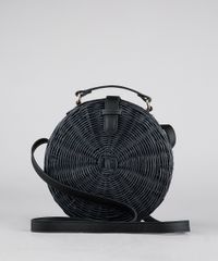 Bolsa-Feminina-de-Palha-Redonda-Media-Transversal--Preta-9254683-Preto_1