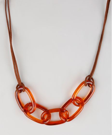 Colar-Feminino-em-Suede-com-Acrilico-Marrom-9545804-Marrom_1