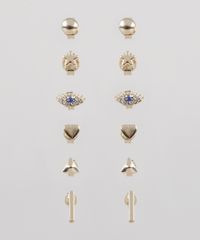 Kit-de-6-Brincos-Femininos-Folheados-Dourado-9544844-Dourado_1