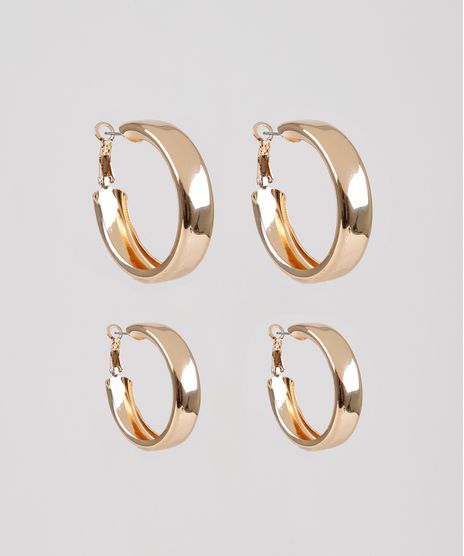 Kit-de-2-Brincos-Femininos-de-Argola-Dourado-9532694-Dourado_1