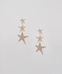 Brinco-Feminino-de-Estrelas-com-Strass-Dourado-9505828-Dourado_1
