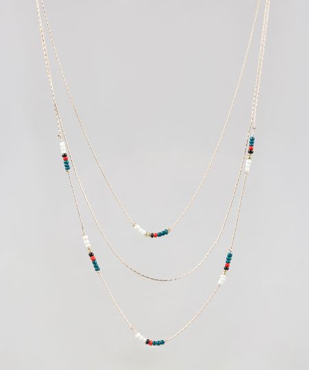 Colar-Feminino-Triplo-com-Micangas-Dourado-9533474-Dourado_1