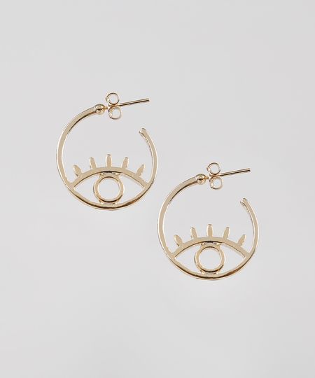 Brinco-Feminino-de-Argola-Folheado-com-Olho-Grego-Dourado-9544842-Dourado_1