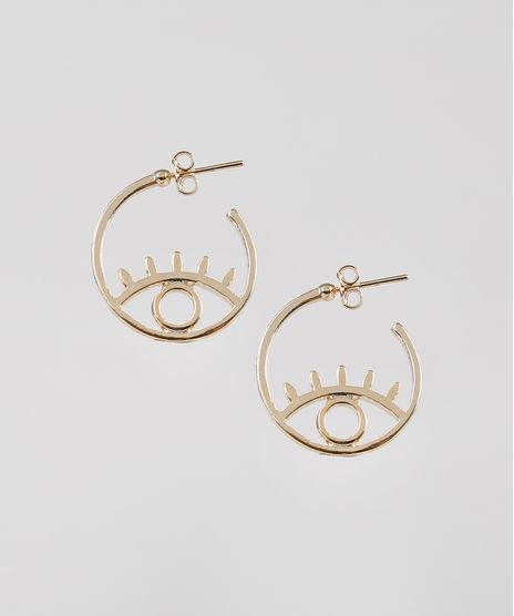 Brinco-Feminino-de-Argola-Folheado-com-Olho-Grego-Dourado-9544842-Dourado_1