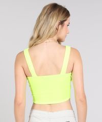 Top-Cropped-Feminino-Canelado-com-Argola-Alca-Larga-Decote-Redondo-Amarelo-Neon-9575594-Amarelo_Neon_2