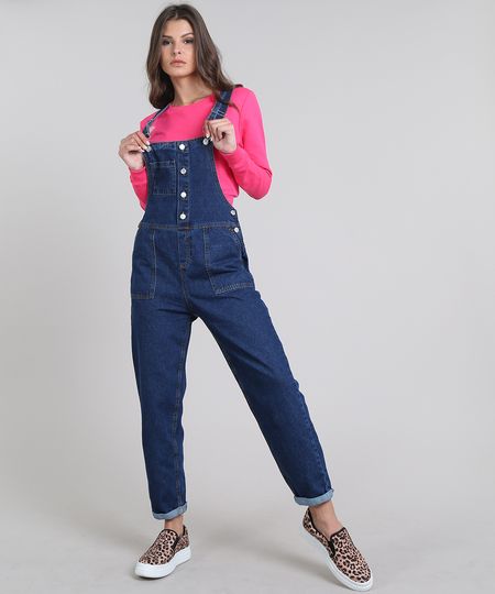 Macacao-Jeans-Feminino-com-Bolsos-Azul-Escuro-9639709-Azul_Escuro_1 Macacao-Jeans-Feminino-com-Bolsos-Azul-Escuro-9639709-Azul_Escuro_1