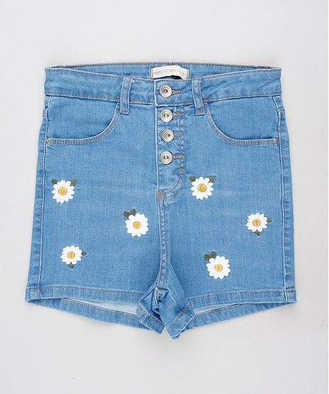 Short-Jeans-Infantil-Hot-Pants-com-Bordado-Floral-Azul-Claro-9615009-Azul_Claro_1