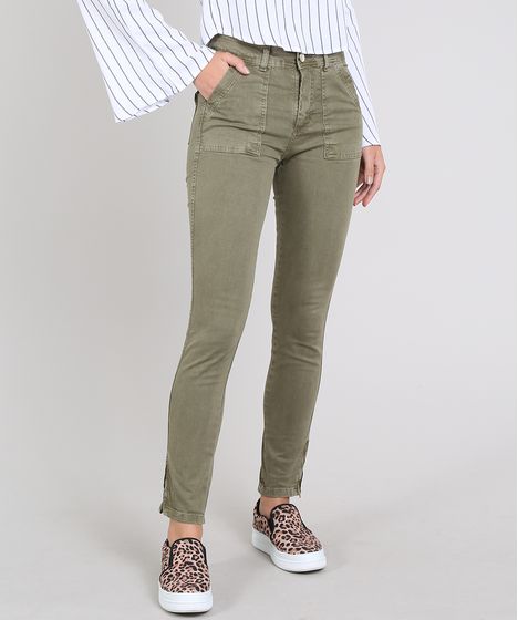 calça verde militar sawary