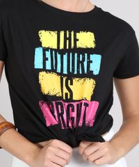 Blusa-Feminina-Cropped--The-Future-is-Bright--com-No-Manga-Curta-Decote-Redondo-Preta-9576230-Preto_4