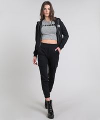 Blusa-Feminina-Cropped--Drama-Queen--Manga-Curta-Cinza-Mescla-9583685-Cinza_Mescla_3