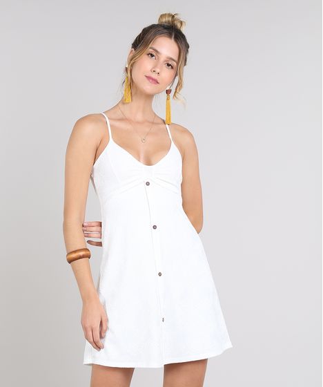 vestido branco de alcinha curto