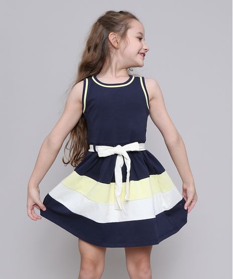 Vestido-Infantil-com-Laco-Sem-Manga-Decote-Redondo-Azul-Marinho-9222071-Azul_Marinho_1