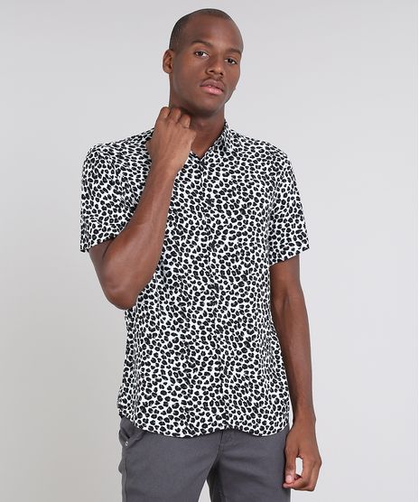 Camisa-Masculina-Relaxed-Estampada-Animal-Print-Manga-Curta-Branca-9524524-Branco_1