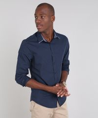 Camisa-Masculina-Slim-Estampada-de-Poa-Manga-Longa-Azul-Marinho-9508847-Azul_Marinho_1