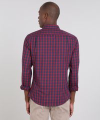 Camisa-Masculina-Slim-Estampada-Xadrez-Manga-Longa-Vermelha-9523398-Vermelho_2