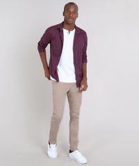 Camisa-Masculina-Slim-Estampada-Xadrez-Manga-Longa-Vermelha-9523398-Vermelho_3