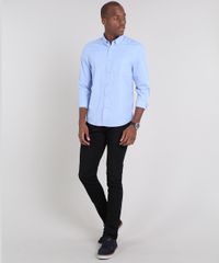 Camisa-Masculina-Comfort-Estampada-Mini-Print-Xadrez-com-Bolso-Manga-Longa-Azul-Claro-9515009-Azul_Claro_3