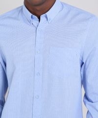 Camisa-Masculina-Comfort-Estampada-Mini-Print-Xadrez-com-Bolso-Manga-Longa-Azul-Claro-9515009-Azul_Claro_4