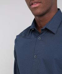 Camisa-Masculina-Slim-Estampada-de-Poa-Manga-Longa-Azul-Marinho-9523395-Azul_Marinho_4