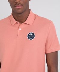 Polo-Masculina-em-Piquet-com-Patch-Manga-Curta-Coral-9659546-Coral_4