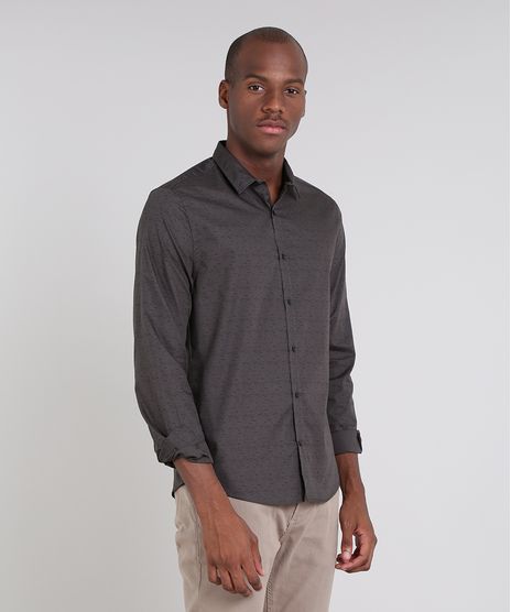 Camisa-Masculina-Slim-Estampada-Manga-Longa-Chumbo-9521524-Chumbo_1