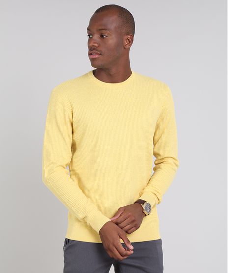 Sueter-Masculino-em-Trico-Amarelo-9520468-Amarelo_1
