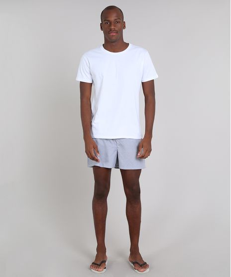 Pijama-Masculino-com-Camiseta-Manga-Curta---Samba-Cancao-Estampada-Listrada-Branco-9556236-Branco_1