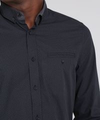 Camisa-Masculina-Comfort-Estampada-Mini-Print-com-Bolso-Manga-Longa-Preta-9438482-Preto_4