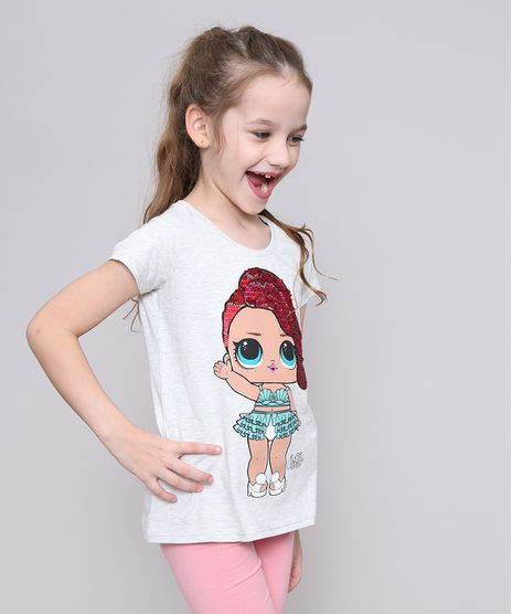 Blusa-Infantil-LOL-Surprise-com-Paete-Dupla-Face-Manga-Curta-Cinza-Mescla-9585667-Cinza_Mescla_1