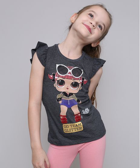 Regata-Infantil-LOL-Surprise-com-Babado-e-Paete-Cinza-Mescla-Escuro-9585670-Cinza_Mescla_Escuro_1