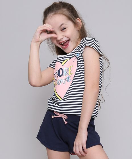 Conjunto-Infantil-de-Blusa-Listrada-Manga-Curta---Short-com-Laco-Azul-Marinho-9543728-Azul_Marinho_1