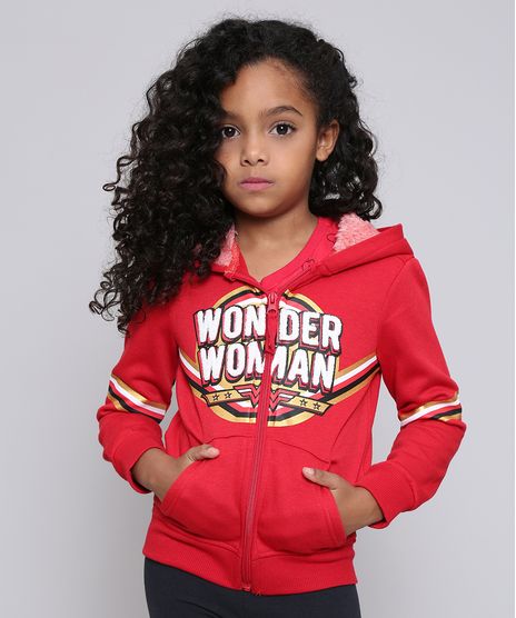 Blusao-Infantil-Mulher-Maravilha-em-Moletom-com-Pelo-no-Capuz-Vermelho-9362180-Vermelho_1