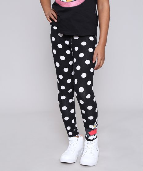 Calca-Legging-Infantil-Minnie-Estampada-de-Poa-Preta-9543805-Preto_1