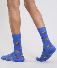 Meia-Masculina-Cano-Alto-Divertida-Estampada-de-Hamburgueres-e-Batatas-Fritas-Azul-Royal-9636367-Azul_Royal_3