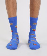 Meia-Masculina-Cano-Alto-Divertida-Estampada-de-Hamburgueres-e-Batatas-Fritas-Azul-Royal-9636367-Azul_Royal_4