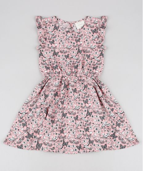 Vestido-Infantil-Estampado-Natureza-Sem-Manga-Decote-Redondo-Rosa-9372888-Rosa_1