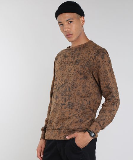 Blusao-Masculino-Estampado-Floral-em-Moletom-Gola-Careca-Marrom-9486892-Marrom_1 Blusao-Masculino-Estampado-Floral-em-Moletom-Gola-Careca-Marrom-9486892-Marrom_1