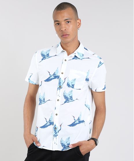Camisa-Masculina-Estampada-de-Passaros-Manga-Curta-Off-White-9514519-Off_White_1