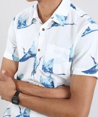 Camisa-Masculina-Estampada-de-Passaros-Manga-Curta-Off-White-9514519-Off_White_4