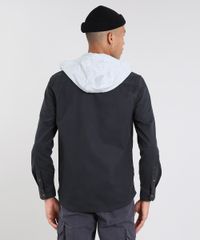 Camisa-de-Sarja-Masculina-com-Capuz-Removivel-em-Moletom-Preto-9514520-Preto_2