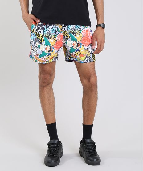 Short-Masculino-Os-Simpsons-Estampado-com-Bolso-Cinza-9610017-Cinza_1